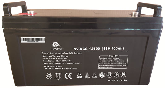 NavaSolar® DEEP CYCLE GEL VRLA 12V 100AH BATTERY